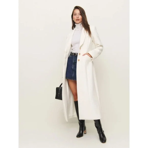 Reformation Eden Nipped Waist Coat White - Picture 2 of 12